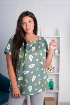 Хлопковая футболка с авокадо Натали